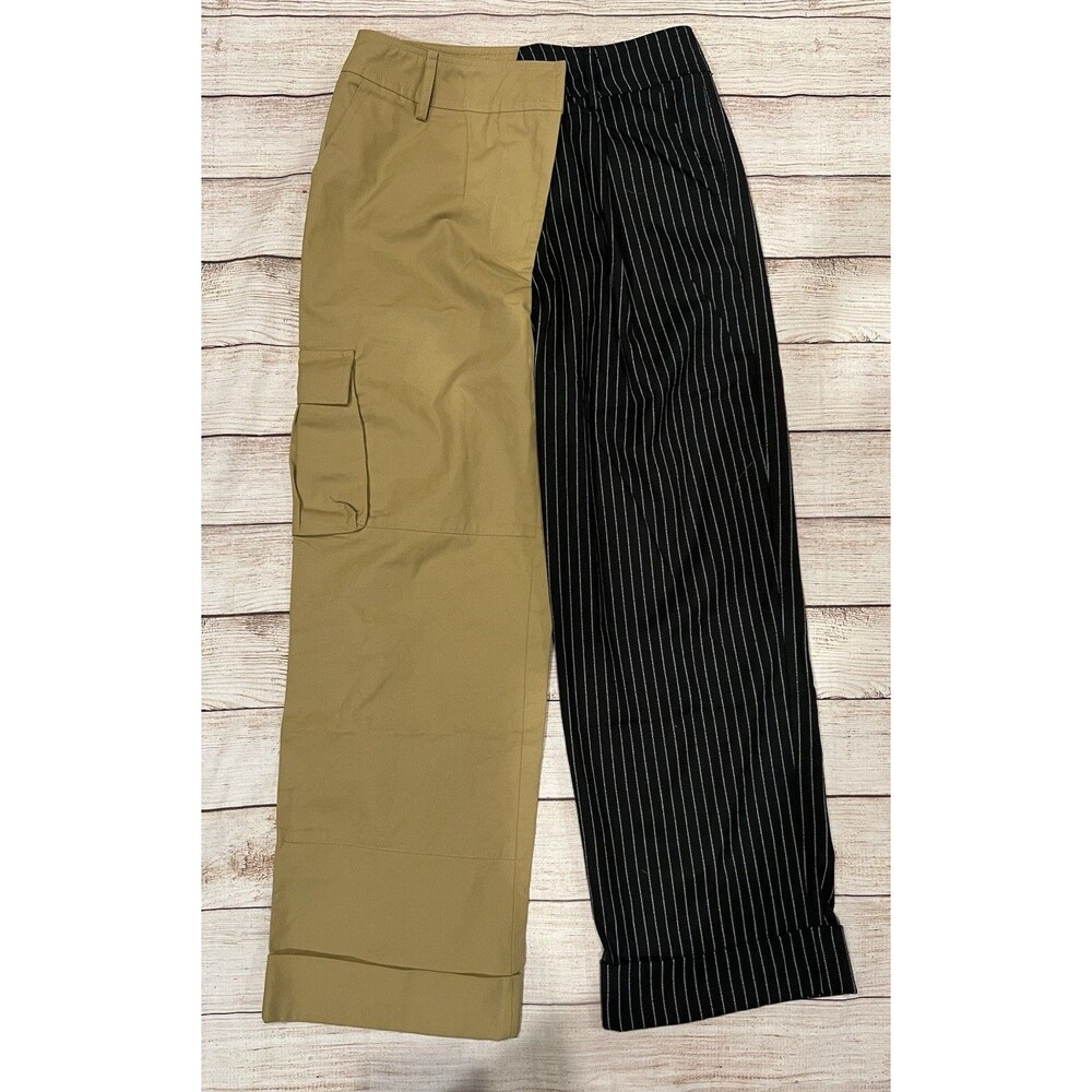 NWT Choosy "Day and Night" two-tone color block pants Tab and Pinstripe Size 12
